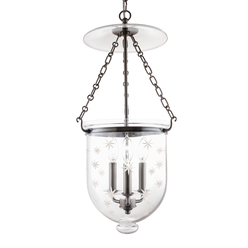 Hampton Pendant Glass Option 3, 12" - Historic Nickel