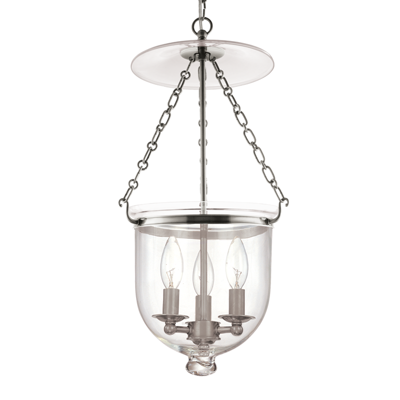 Hampton Pendant Glass Option 1, 12" - Polished Nickel