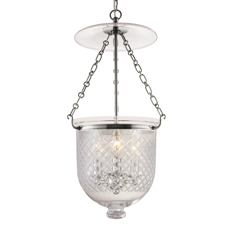 Hampton Pendant Glass Option 2, 12" - Polished Nickel