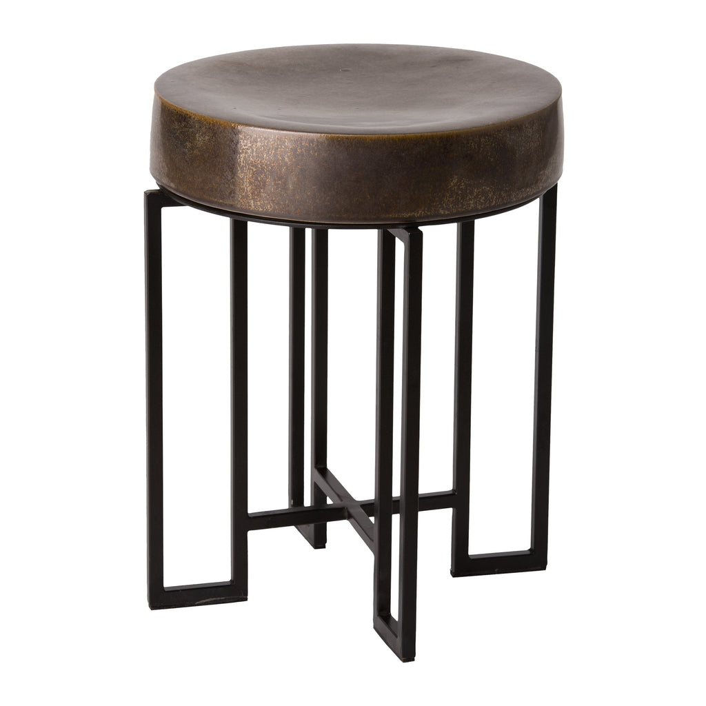 Gatsby Table/Stool, Black W/Gun Metal Ceramic14x19"H