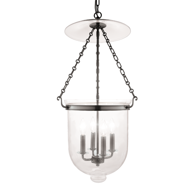 Hampton Pendant Glass Option 1, 14" - Historic Nickel