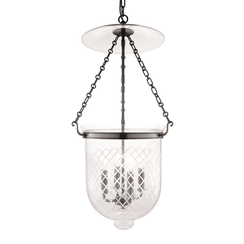 Hampton Pendant Glass Option 2, 14" - Historic Nickel