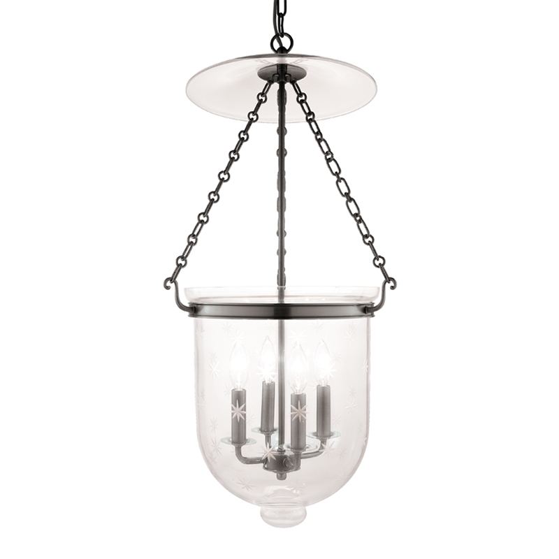 Hampton Pendant Glass Option 3, 14" - Historic Nickel