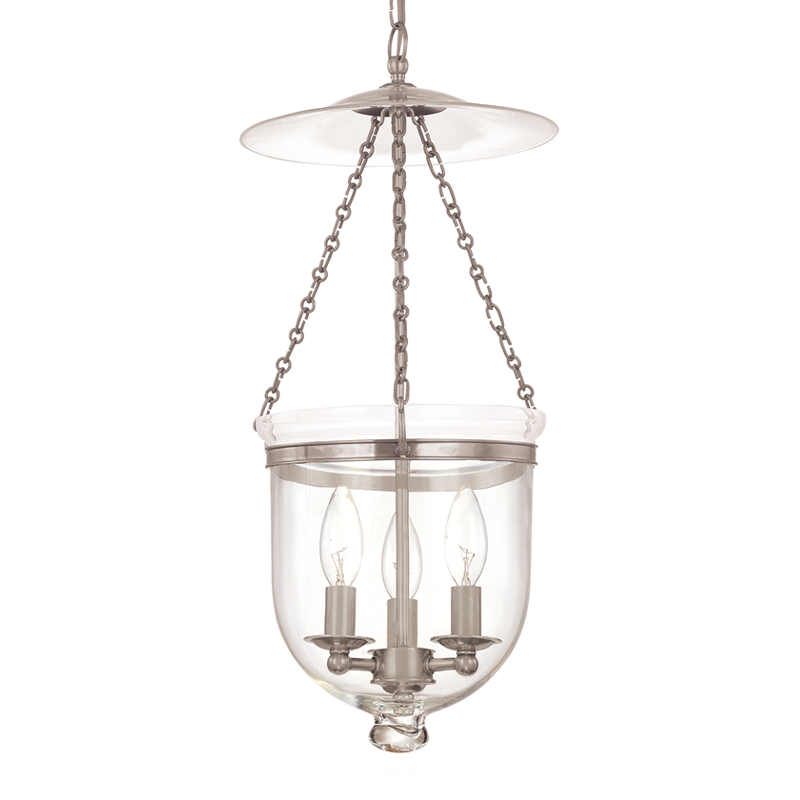 Hampton Pendant Glass Option 1, 14" - Polished Nickel