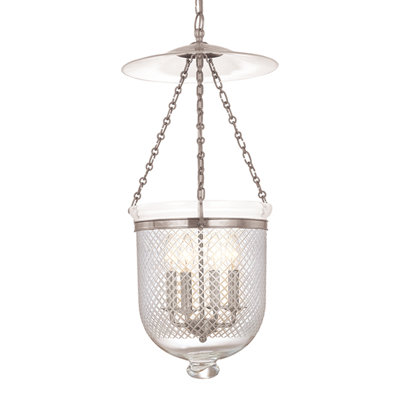 Hampton Pendant Glass Option 2, 14" - Polished Nickel