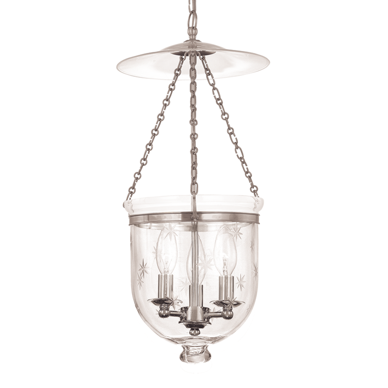 Hampton Pendant Glass Option 3, 14" - Polished Nickel