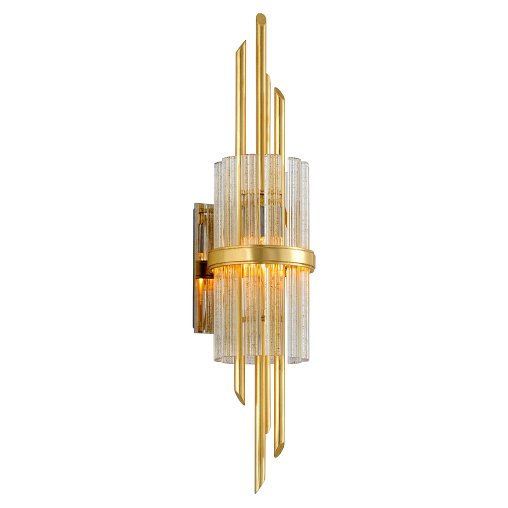 Symphony Wall Sconce 28" - Gold Leaf W Polished Stainless