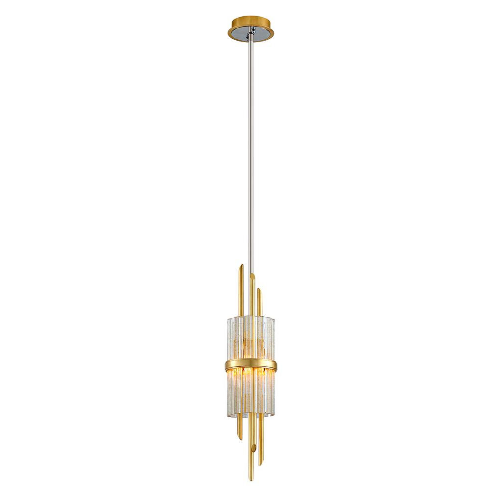 Symphony Pendant - Gold Leaf W Polished Stainless