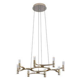 Nexus Chandelier 28" - Satin Silver Leaf