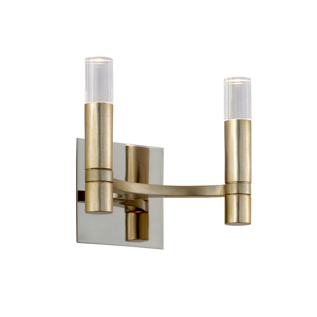 Nexus Wall Sconce - Satin Silver Leaf