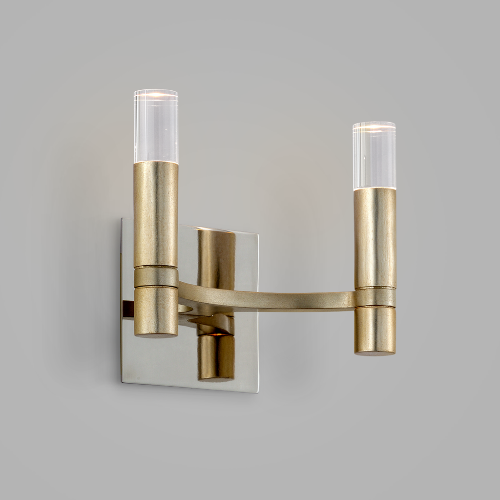 Nexus Wall Sconce - Satin Silver Leaf