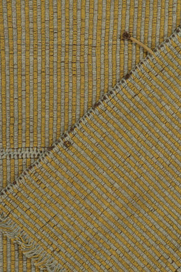 Contemporary Kilim in Golden-Yellow with Blue Stripes and Accents