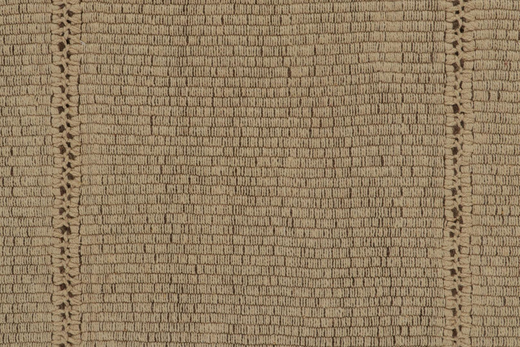 Contemporary Kilim in Sandy, Solid Beige-Brown Panel Woven Style, 121"x172"