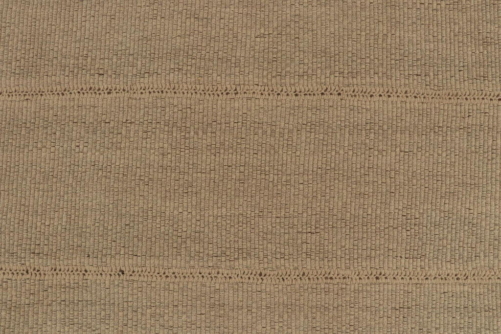 Contemporary Kilim in Solid, Sandy Beige-Brown Panel Woven Style