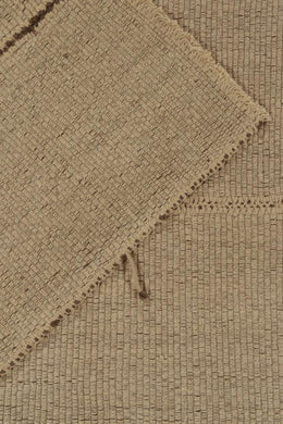 Contemporary Kilim in Solid, Sandy Beige-Brown Panel Woven Style
