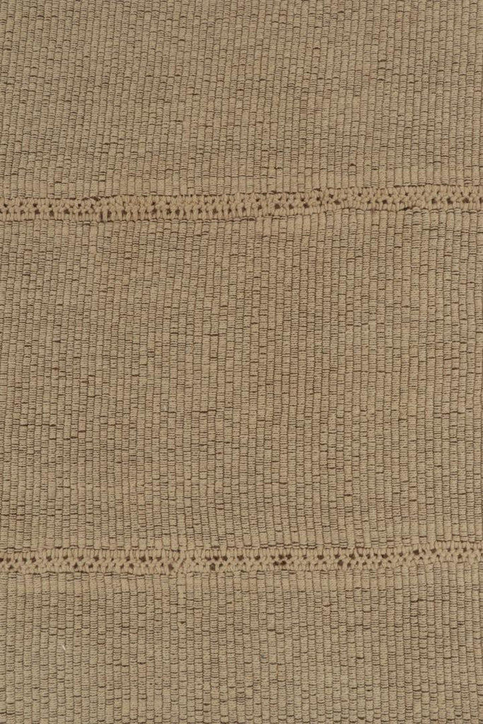 Contemporary Kilim in Sandy, Solid Beige-Brown Panel Woven Style, 122"x179"