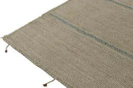 Contemporary Kilim in Beige Panels with Blue Stripes