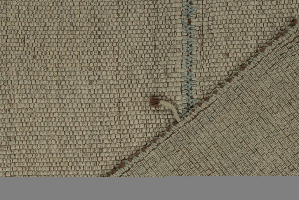 Contemporary Kilim in Beige Panels with Blue Stripes