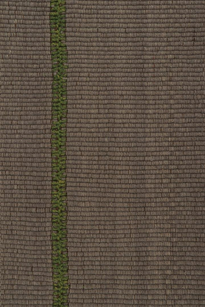 Contemporary Kilim in Grey with Green and Beige-Brown Accents