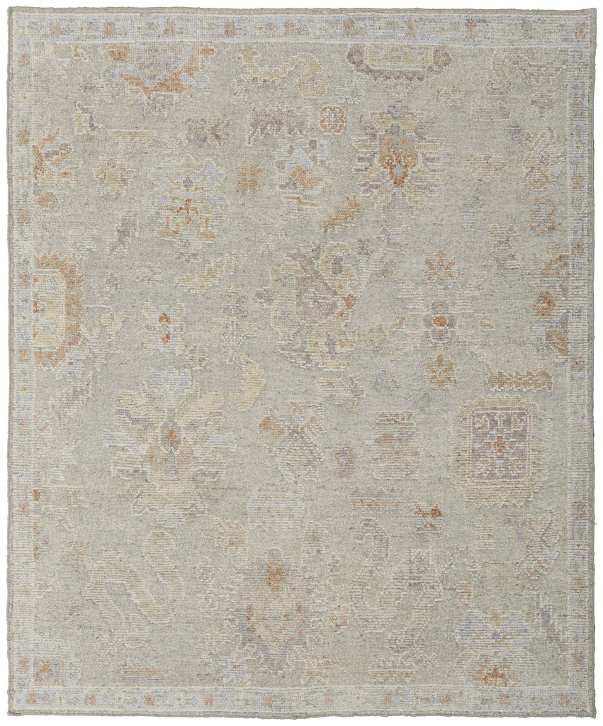 Grafton Transitional Floral Botanical Gray Green Blue Area Rug (8'6" x 11'6")