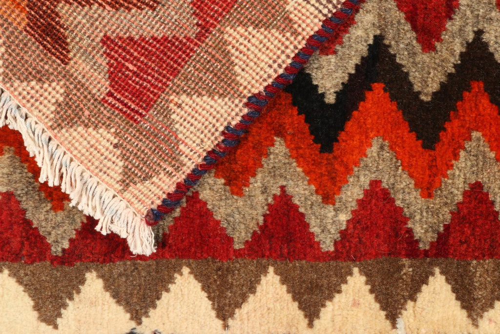 Vintage Gabbeh Persian Tribal Rug In Vibrant Chevron Patterns 2X4