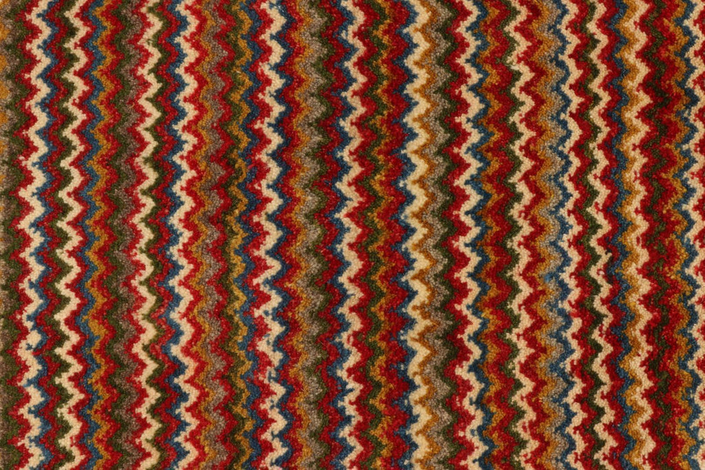 Vintage Gabbeh Persian Tribal Rug In Vibrant Chevron Patterns