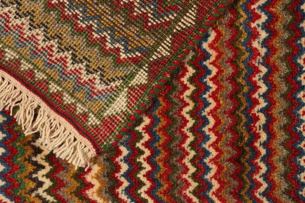 Vintage Gabbeh Persian Tribal Rug In Vibrant Chevron Patterns