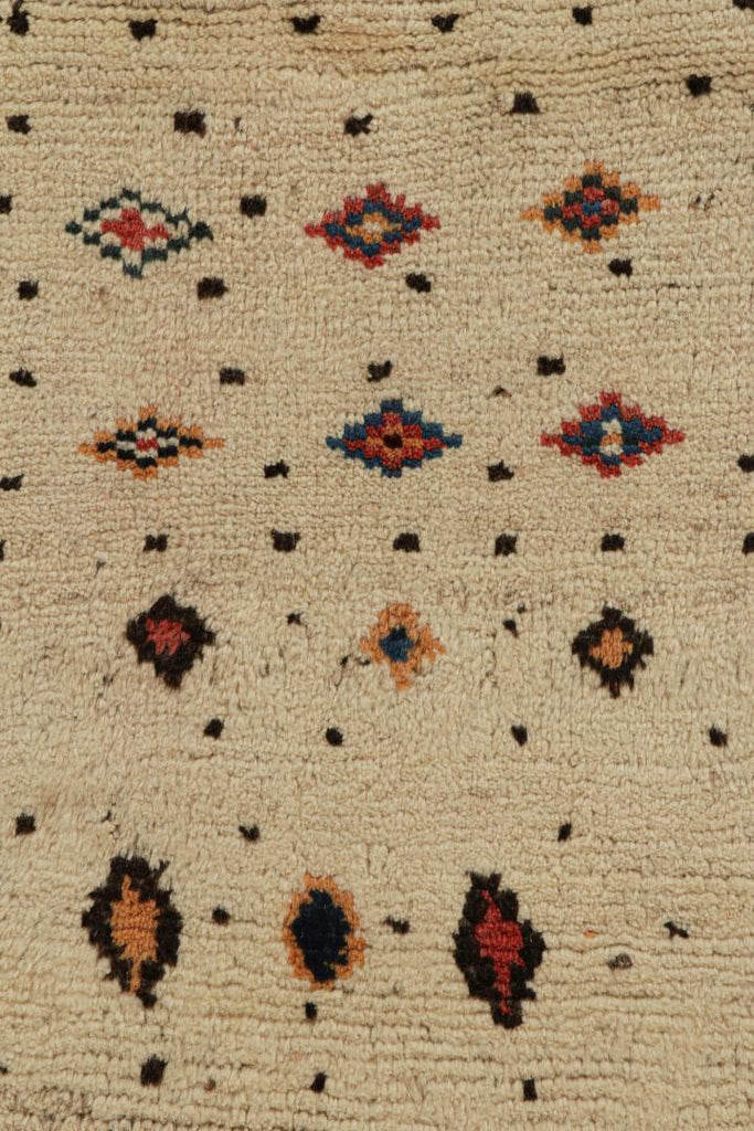 Vintage Gabbeh Tribal Rug In Beige With Polychromatic Geometric Pattern