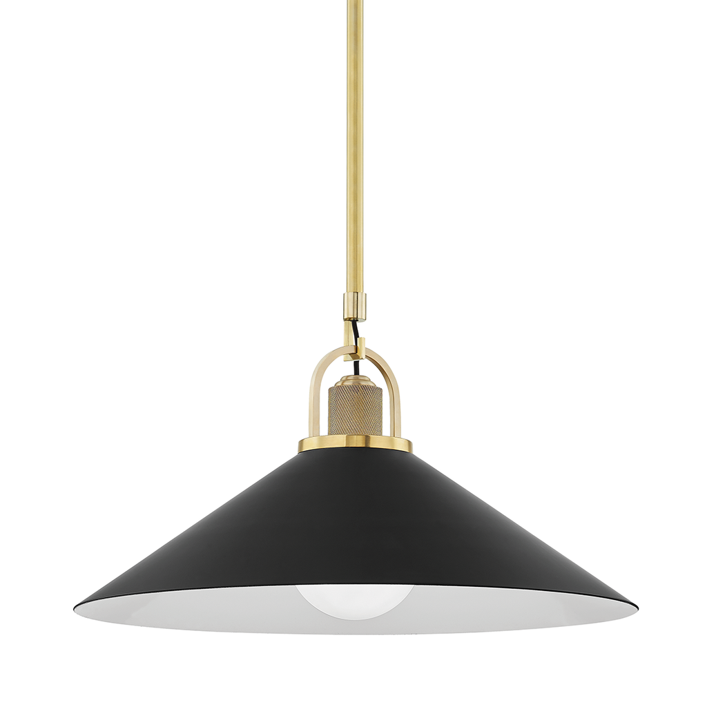 Syosset Pendant 11" - Aged Brass/Dusk Black