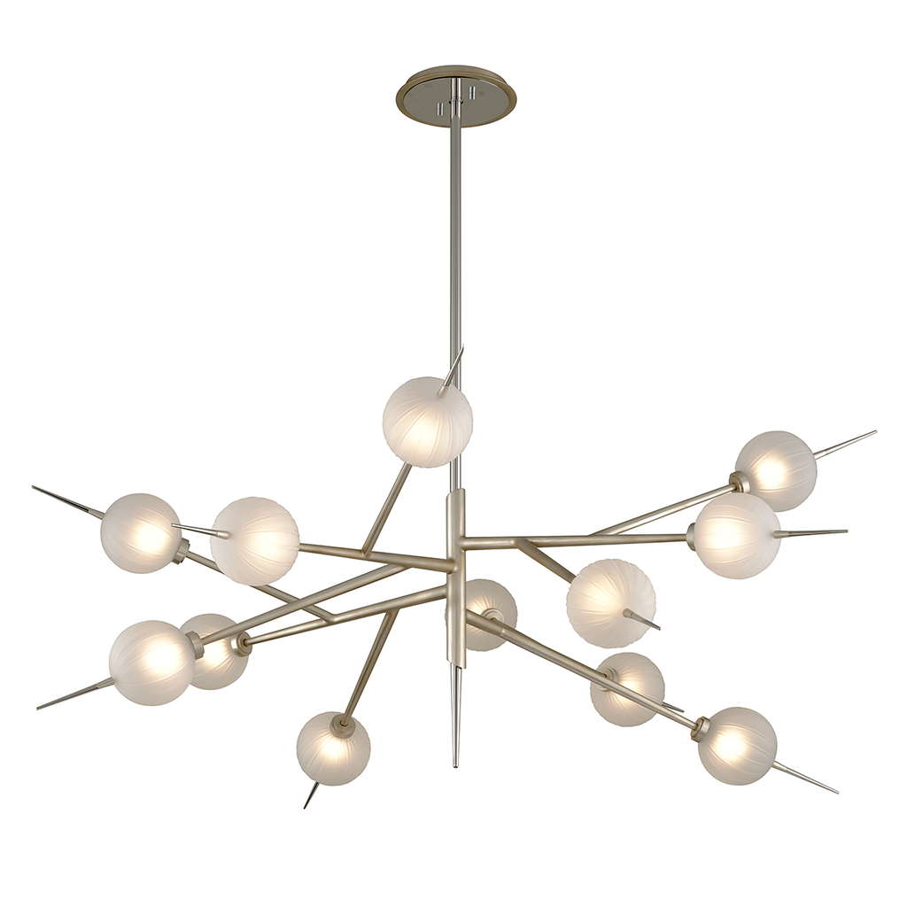 Tempest Chandelier 22" - Satin Silver Leaf