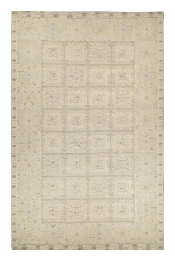 Scandinavian Rug In White And Gray Geometric Pattern