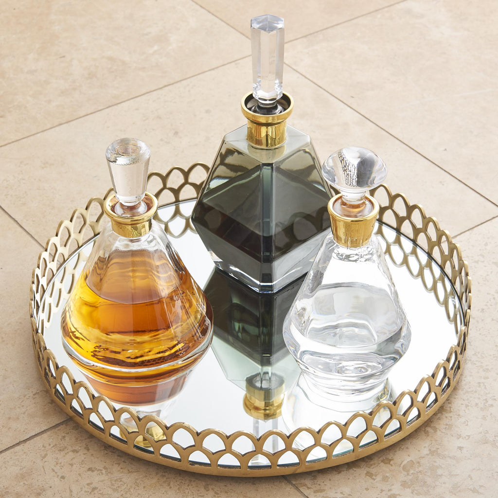 Smoke Decanter with Gold Neck, Smoke Decanter w/Gold Neck