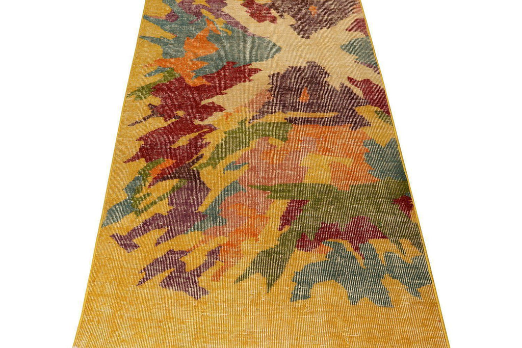 Vintage Zeki Muren Runner In Polychromatic Abstract Pattern