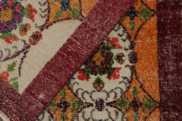 Vintage Zeki Muren Rug In Orange With Off White Medallions