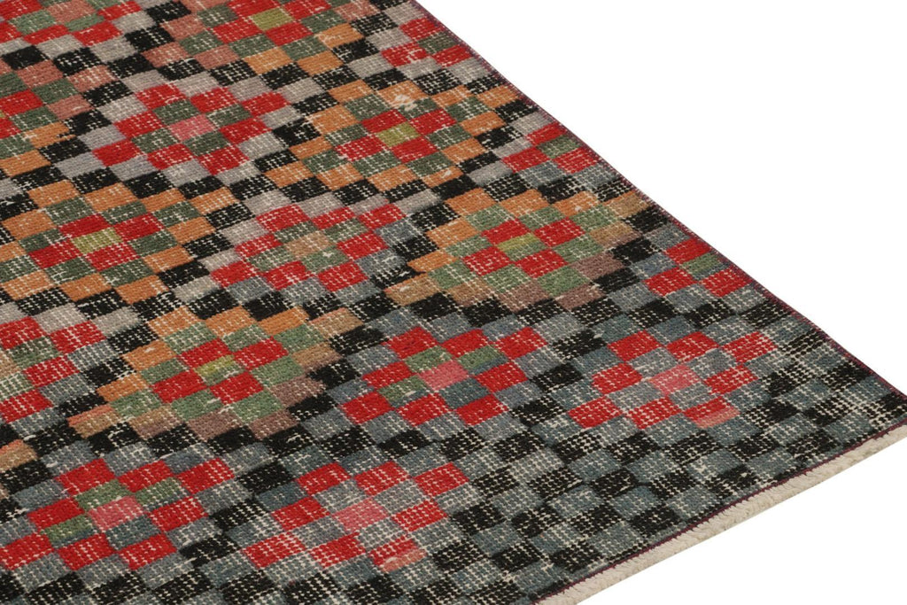 Vintage Zeki Muren Rug In Polychromatic Geometric Pattern 5x6