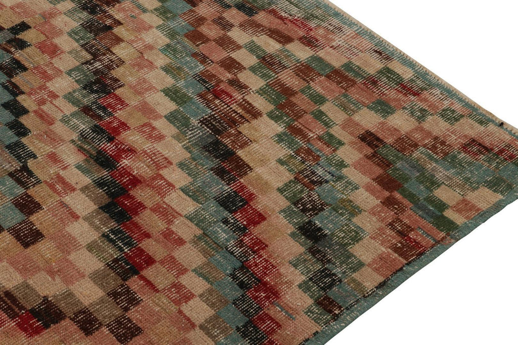 Vintage Zeki Muren Rug With Polychromatic Geometric Pattern 6×6