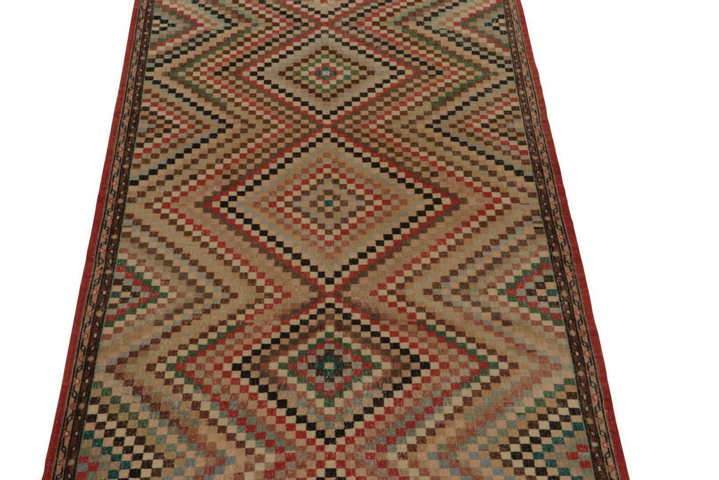 Vintage Zeki Muren Rug In Polychromatic Geometric Pattern 6x9