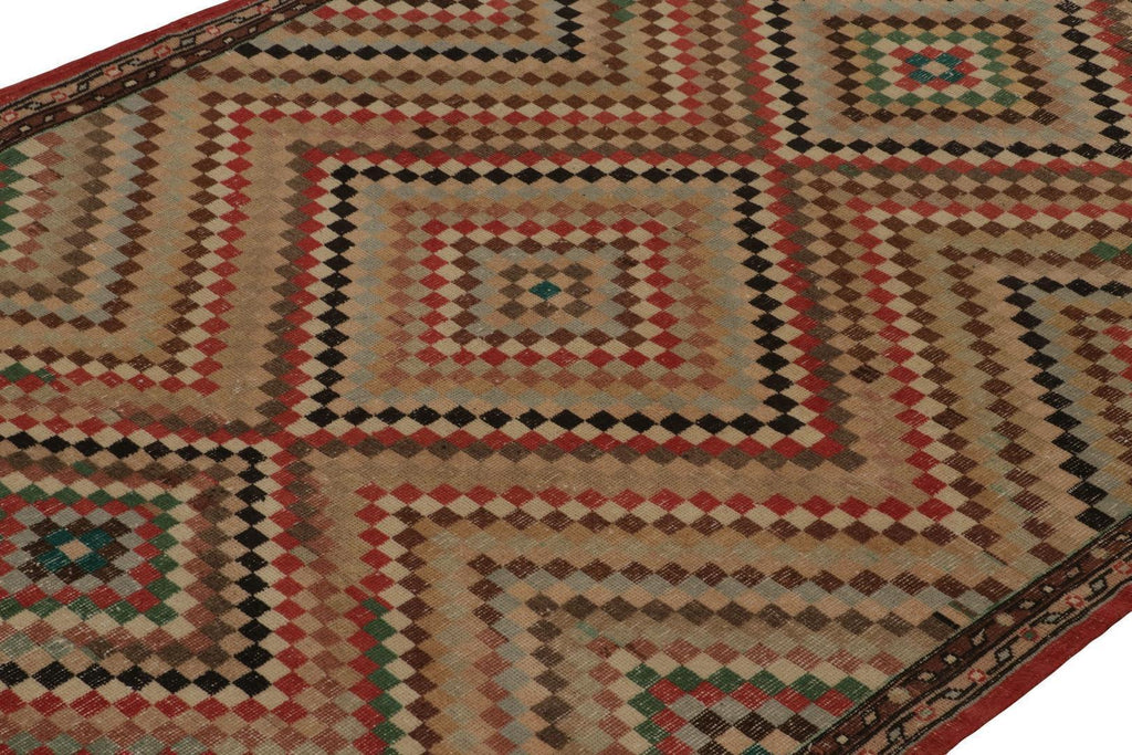 Vintage Zeki Muren Rug In Polychromatic Geometric Pattern 6x9