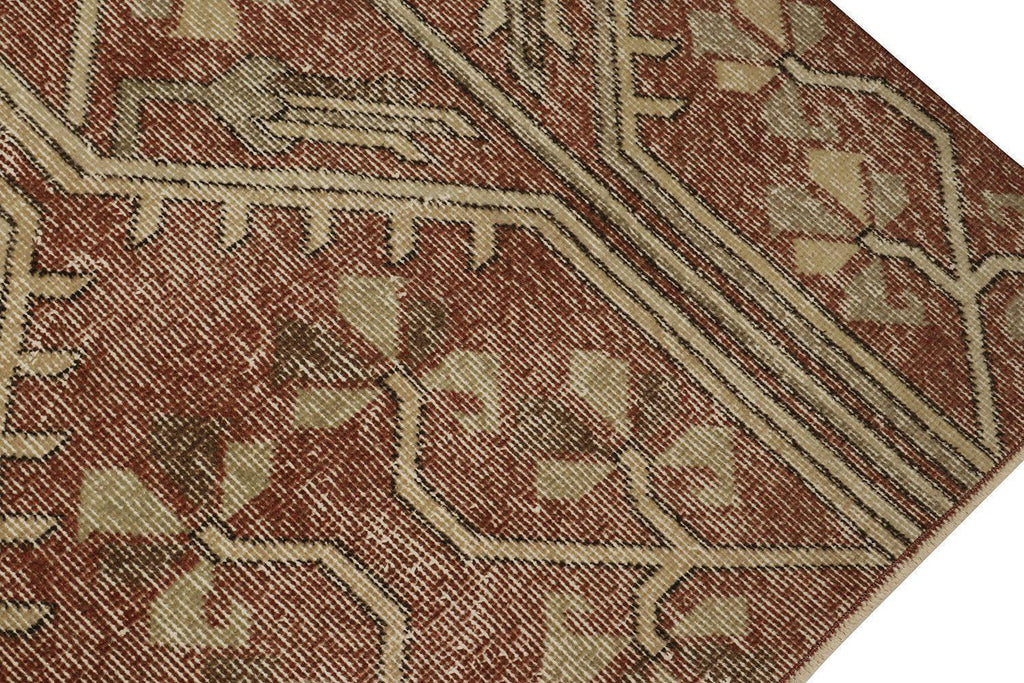 Vintage Zeki Muren Rug In Brown With Beige Pattern