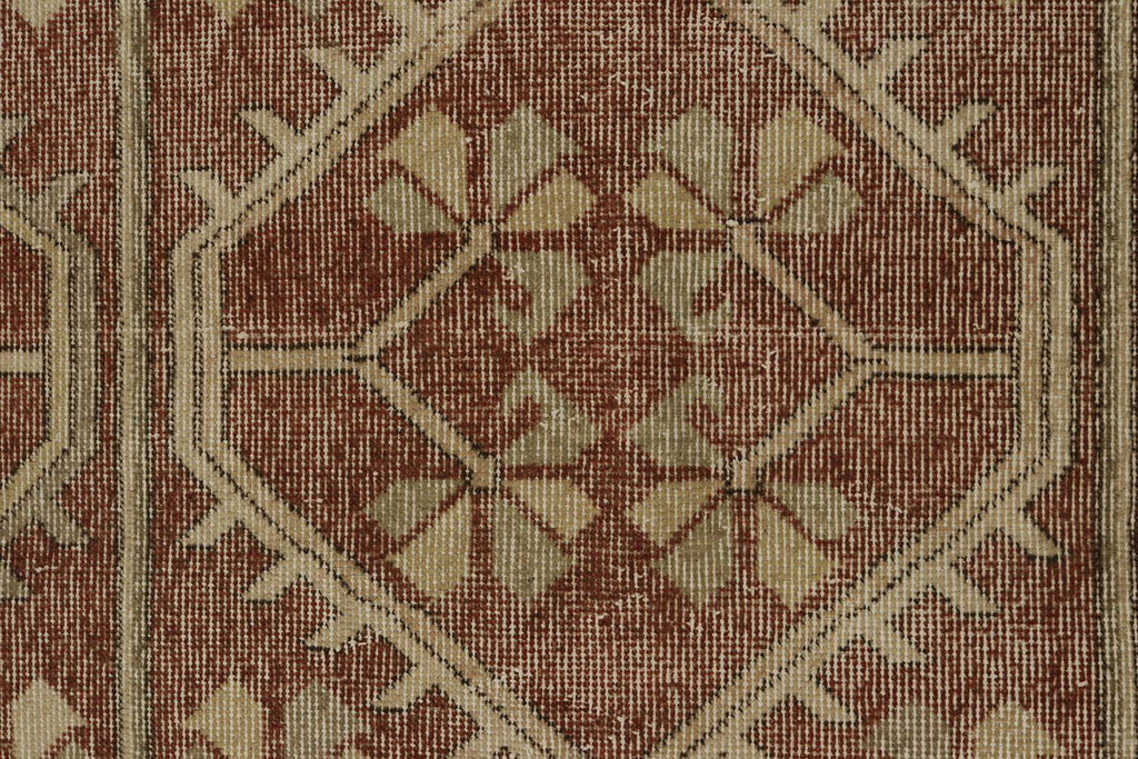 Vintage Zeki Muren Rug In Brown With Beige Pattern