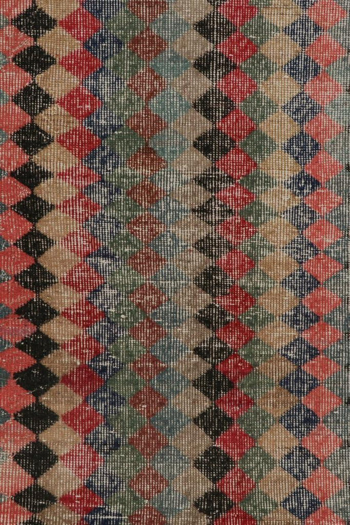 Vintage Zeki Muren Runner In Polychromatic Geometric Pattern 3X10