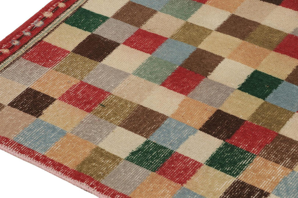 Vintage Zeki Muren Runner In Polychromatic Geometric Pattern 3x8