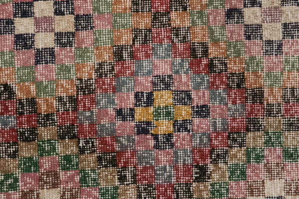 Vintage Zeki Muren Rug In Polychromatic Geometric Pattern 6x6