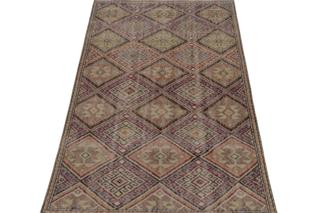 Vintage Zeki Muren Rug In Polychromatic Geometric Pattern 5x7