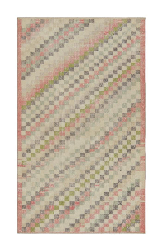 Vintage Zeki Muren Rug In Polychromatic Geometric Pattern 4×6