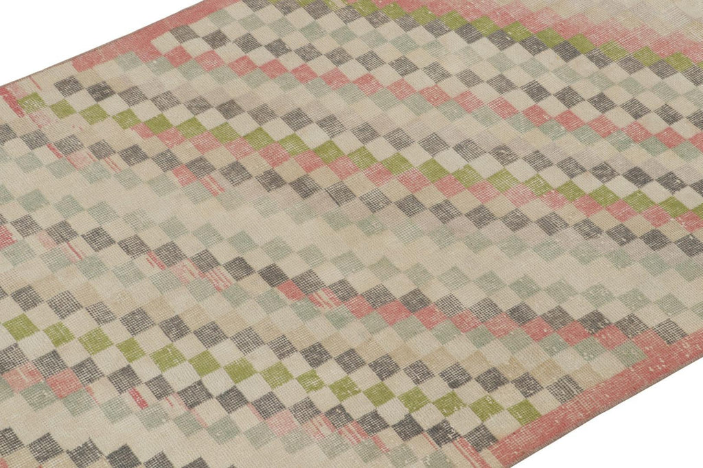 Vintage Zeki Muren Rug In Polychromatic Geometric Pattern 4×6