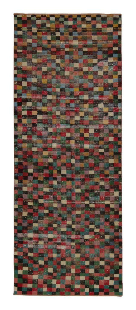 Vintage Zeki Muren Runner Rug In Polychromatic Geometric Pattern