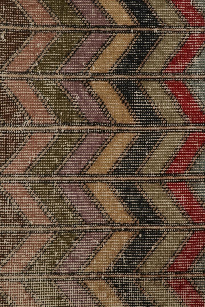 Vintage Zeki Muren Rug In Polychromatic Chevron Patterns 6x11