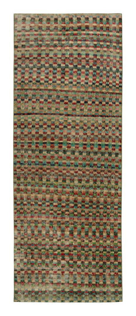 Vintage Zeki Muren Runner In Polychromatic Geometric Pattern 3x7