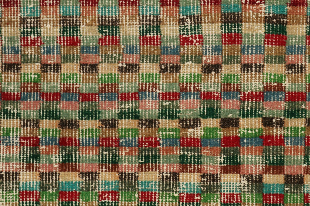 Vintage Zeki Muren Runner In Polychromatic Geometric Pattern 3x7